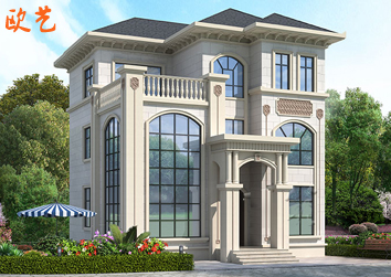 豪华大气房子乡村盖三层自建房小洋房