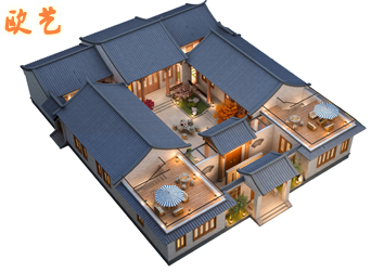 新农村一层四合院设计图