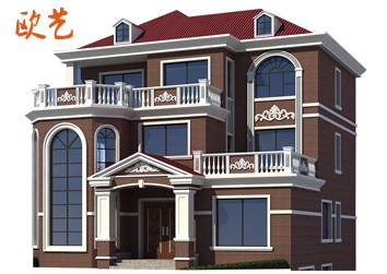 别墅设计图纸三层简欧新农村自建房设计图全套样图效果图施工图纸