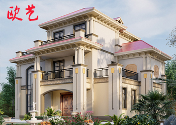 农村别墅三层楼欧式带衣帽间书房别墅设计乡下盖楼自建房设计图纸