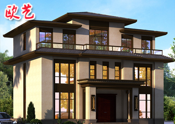 乡下别墅设计新中式农村盖三层楼带衣帽间自建房健身房设计图纸