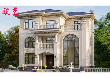 农村自建房三层欧式别墅设计图纸乡村别墅设计图复式挑空客厅简约