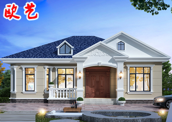 欧式风格一层别墅设计图纸2022年新农村自建房设计图