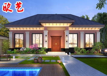 村小宅中式风格一层18x11别墅设计图纸新农村自建房设计图