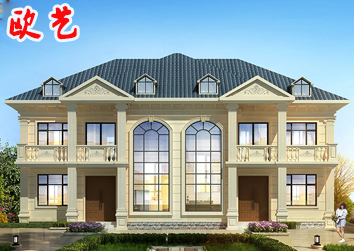 村小宅欧式风格双拼18x11别墅设计图纸新农村自建房设计图