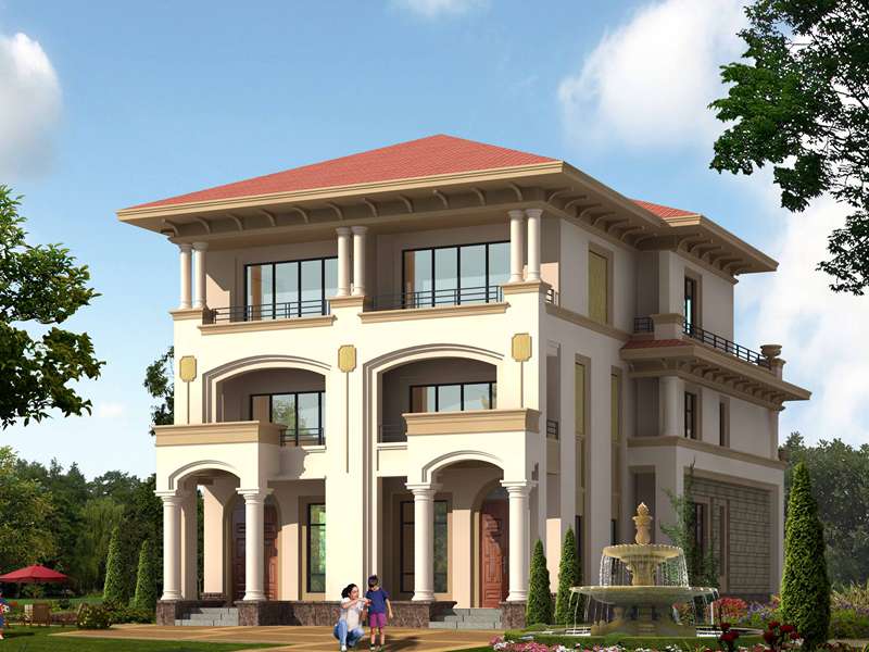 精品欧式三层双拼别墅图纸