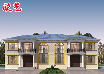 兄弟双拼二层别墅设计图纸 自建房农村设计图 全套施工图