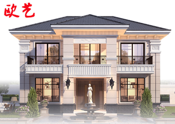 二层别墅设计图纸中式农村自建房小洋楼两层带阳台宅基地全套