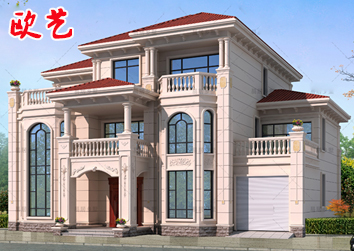 新农村自建房别墅设计图纸三层欧式风格四开间带车库施工图