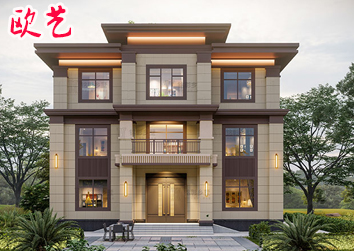 达州喜欢乡墅全套中式别墅设计图纸三层农村网红别墅自建房施工效果图